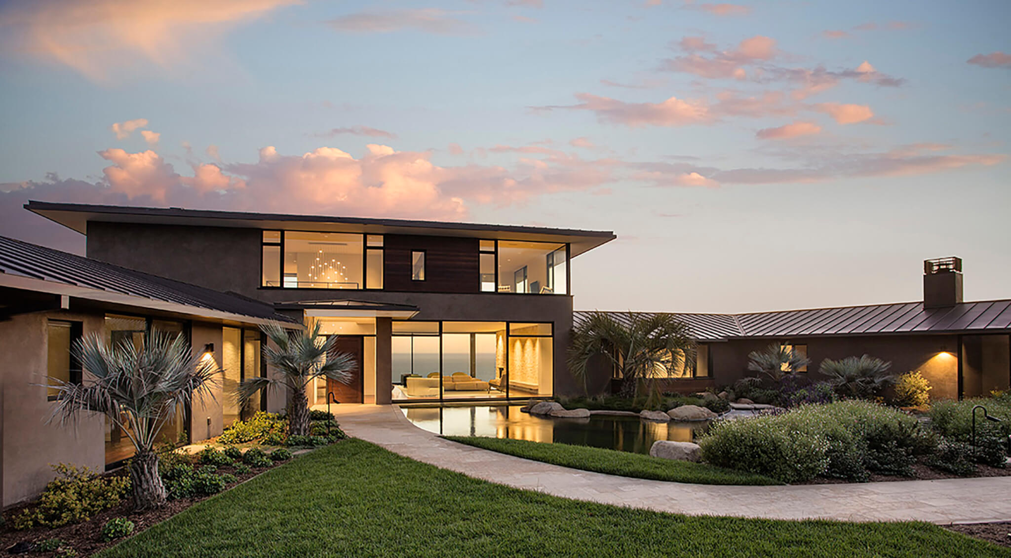 Dark Grey Metal Roofs at a Hope Ranch Remodel (Blackbird Architects)