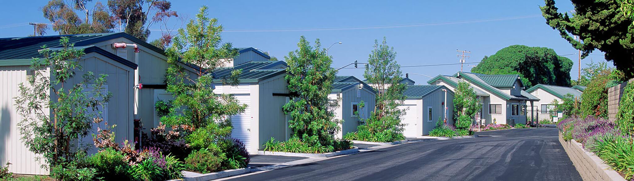 Green Roofs to Blend in with the Mountains on Shallow Sloped Roofs at Patterson Self-Storage