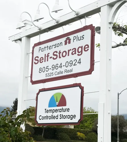patterson plus self-storage sign